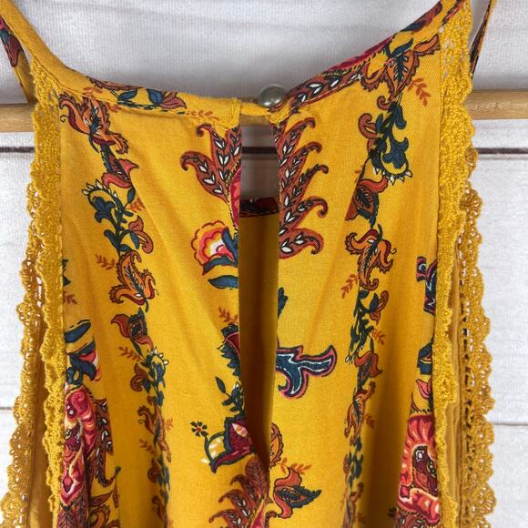 Xhilarations Boho Yellow Floral Print Sleeveless Dress Size‎ M - Picture 6 of 8